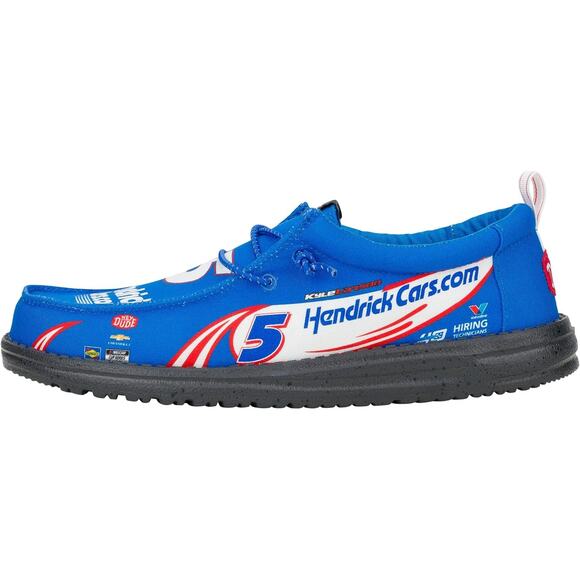 NWT HEYDUDE Mens HEYDUDE NASCAR Kyle Larson-Black/Electric Blue Size 8 main image 4